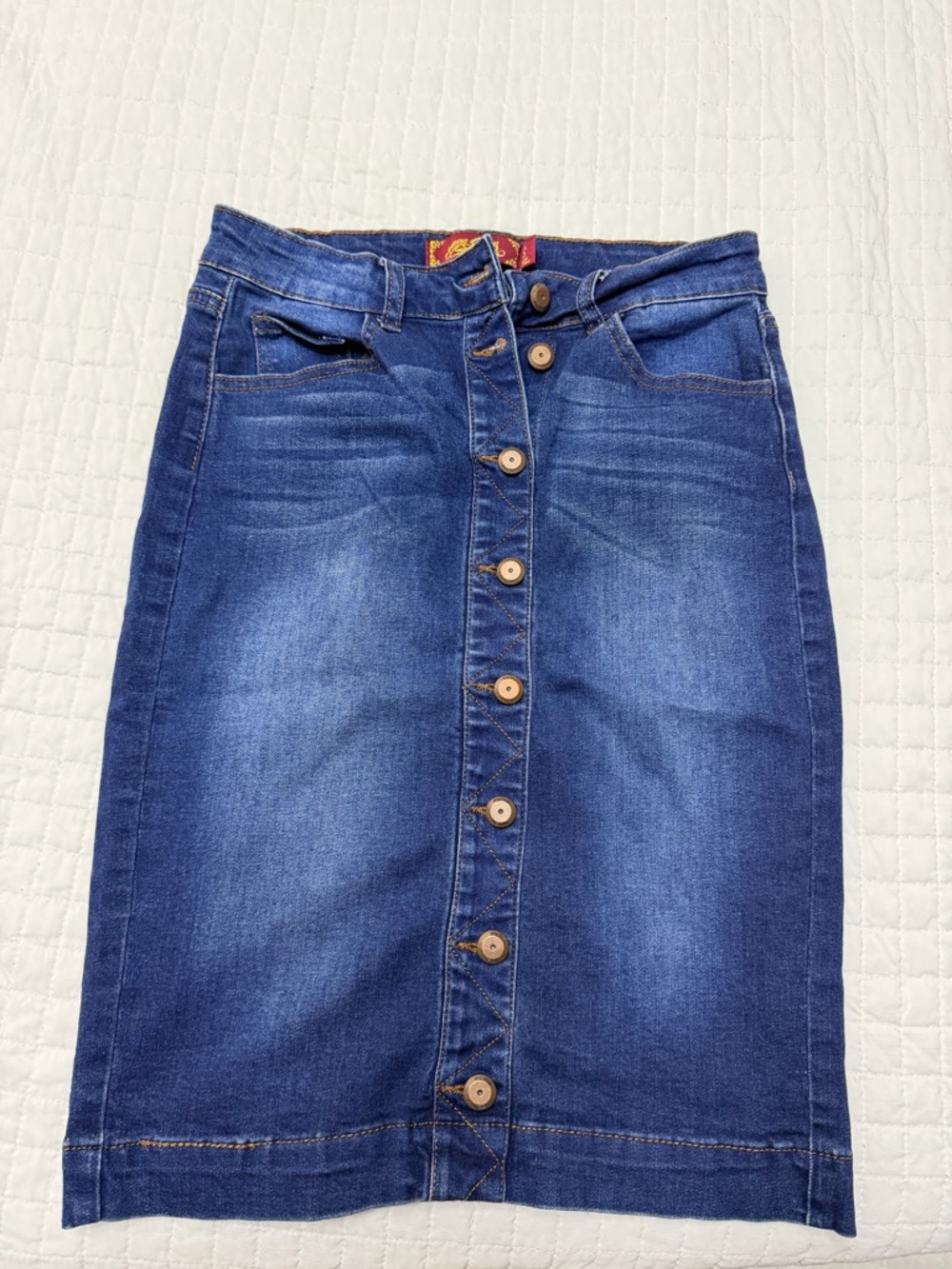 one5 one Denim Button Front Midi Skirt Size S